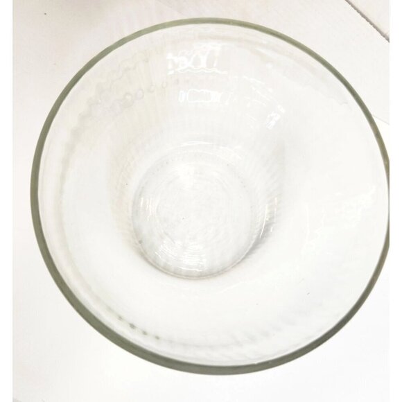 European Collection Blown Ribbed Glass Vase, Bowl  7" x 7" Made In Turkey, Weddi - Picture 9 of 12